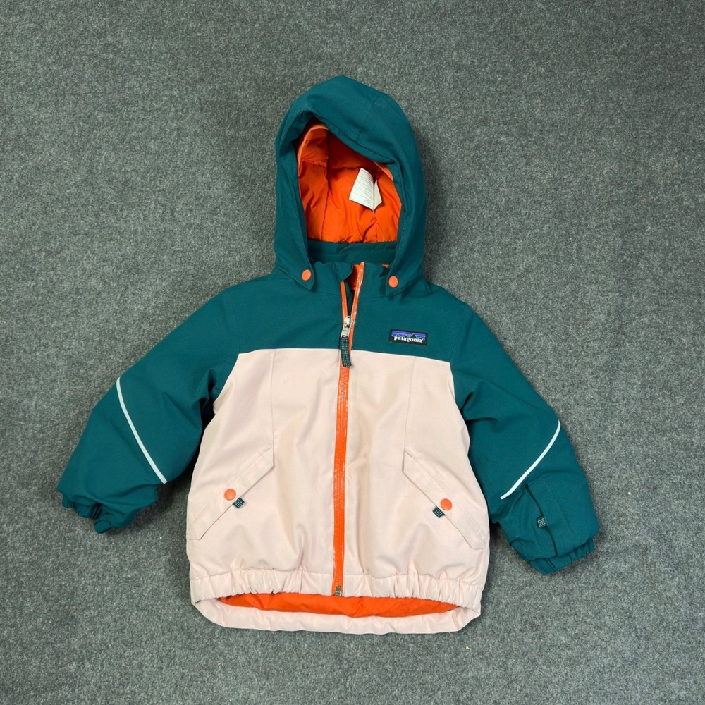 Patagonia Toddler 2T H2No Insulated Snow Jacket Teal Pink Orange Colorblock